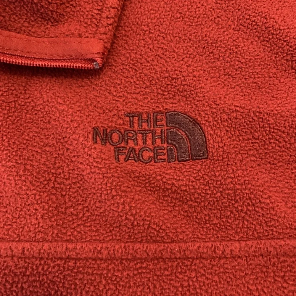 The North Face Pullover Shirt Mens Medium Orange Fleece 1/4 Zip Outdoor Hiking